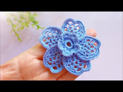 Видео: Объемные вязаные крючком цветы, наслаждайтесь удовольствием от ручной работы