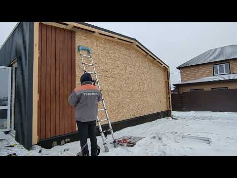 Видео: Гараж барн 12 серия - достроили гараж! + обшивка вертикальным сайдингом! #барн