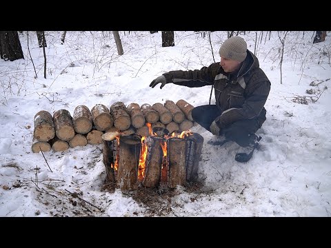 Видео: "НОДЬЯ" из ЧУРБАКОВ |  очень интересный костёр | ФИНСКАЯ СВЕЧА + КОСТЕР ОБРАТНЫЙ из ЧУРБАКОВ