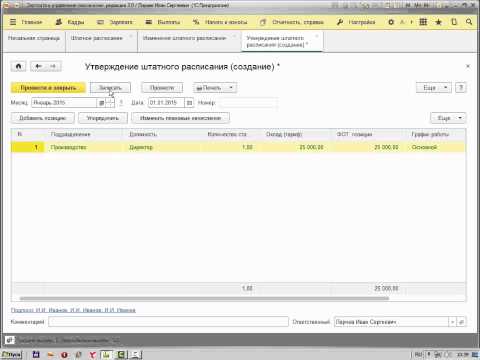 Видео: Штатное расписание