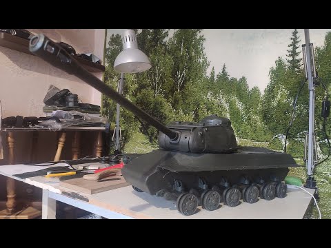 Видео: Изготовление танка ИС-2 из пластилина в масштабе 1:10.  Часть 3 (Доделка башни и частично ходовая)