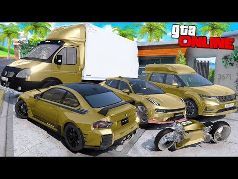 Видео: УГНАЛ КУЧУ ЗОЛОТЫХ ЧИТ ТАЧЕК И ОГРОМНЫЙ МОНСТР ТРАК У МАЖОРА ЗА 180 СЕК! БИТВА ВОРОВ В ГТА 5 ОНЛАЙН!