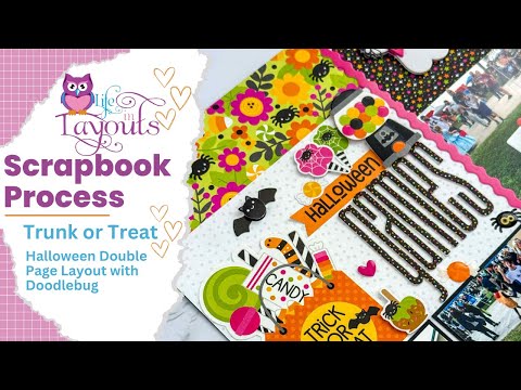 Видео: Игры на Хэллоуин — Doodlebug — Hey Pumpkin — Процесс создания двухстраничного альбома — Жизнь в м...
