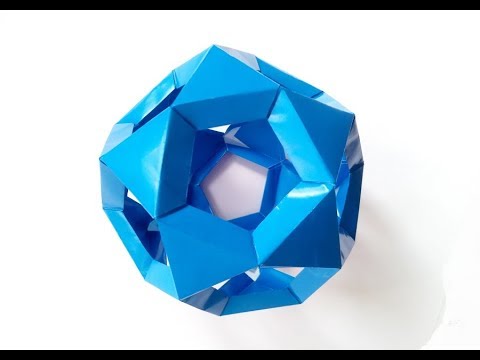 Видео: Кусудама икосододекаэдр оригами, Kusudama Ikosododekahedr Origami