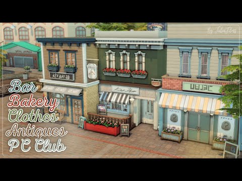 Видео: Бар🍷Пекарня🥐Магазин Одежды👗ПК Клуб🎮│Строительство│Bar Bakery Antiques│SpeedBuild│NO CC [The Sims 4]