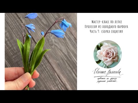 Видео: Девятая часть мк по пролескам из холодного фарфора - сборка соцветия.