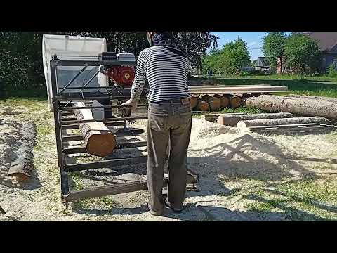 Видео: Работа на пилораме с двс