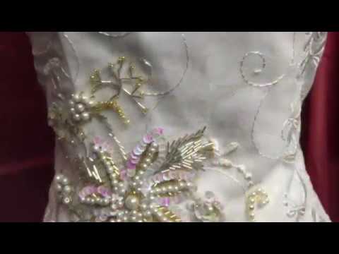 Видео: Вышивка по сетке пайетками, стеклярусом, жемчугом. Декор свадебного платья🌺Stickerei mit Perlen