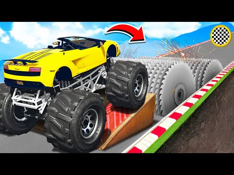 Видео: СМОЖЕТ ЛИ ГИГАНТСКАЯ ЛАМБА ПРОЕХАТЬ ПИЛЫ В ГТА 5? ЭКСПЕРИМЕНТ В GTA 5!