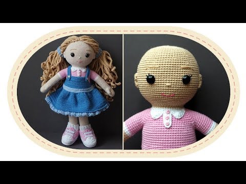 Видео: Вязаная кукла крючком Розали, часть 7 (Голова). Crochet doll Rosalie, part 7 (Head).