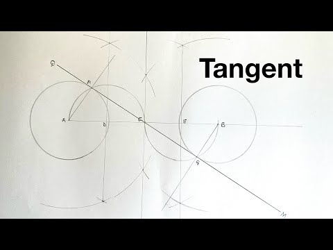 Видео: Как построить общую внутреннюю касательную к двум равным окружностям.