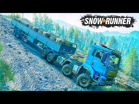 Видео: СПУСК С ГОРЫ НА ГРУЖЕНОМ ГРУЗОВИКЕ... SNOWRUNNER