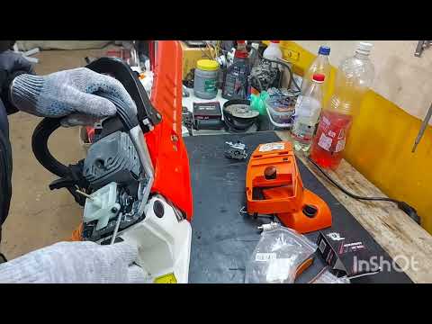 Видео: замена штатного воздушного фильтра на бумажный бензопилы китай