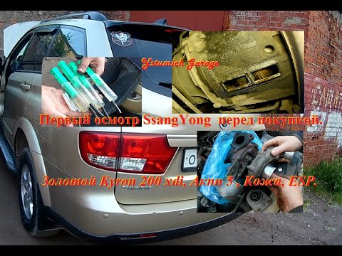 Видео: Первый осмотр SsangYong  перед покупкой. Золотой Kyron 200 xdi, Акпп 5 , Кожа, ESP.