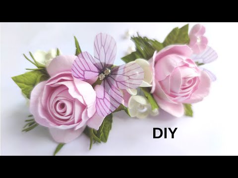 Видео: DIY/МК🌸Ніжні букетики на резинці🌸Роза із фоамірану🌸🌸Realistic roses from foamiran