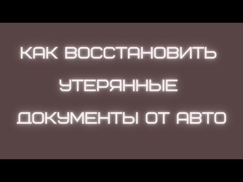 Видео: Как восстановить утерянные польские документы от авто