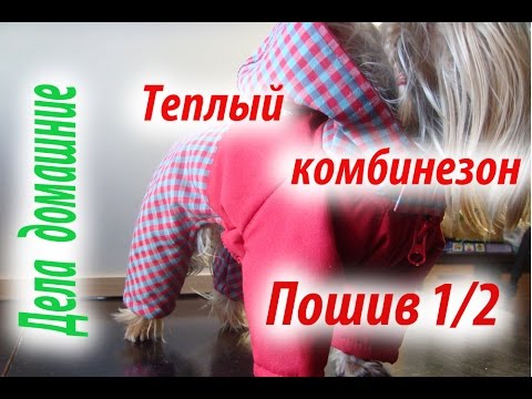 Видео: Комбинезон для собаки.Пошив теплого комбинезона,часть 1.Warm jumpsuit for dogs