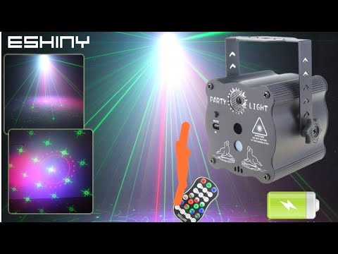 Видео: Лазерный проектор цветомузыка ESHINY F3N7, Color music laser projector