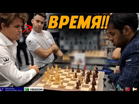 Видео: Магнус Карлсен думает 64 секунды в 3-минутной блиц-игре | Magnus vs Arjun | World Blitz Team
