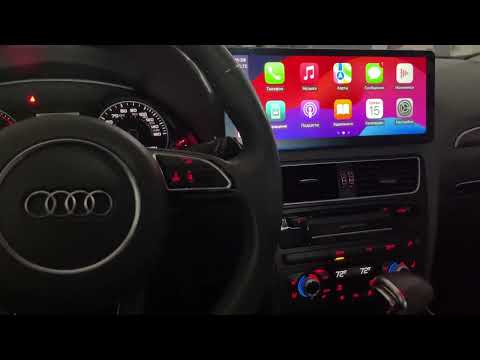 Видео: Audi Q5 2016 MMI установка Android Auto, Carplay магнитолы с экраном 12.3 дюйма