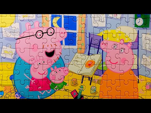 Видео: Папа Свин, Мама Свинка, Пеппа и Джордж | Собираем пазлы для детей Peppa Pig | Merry Nika