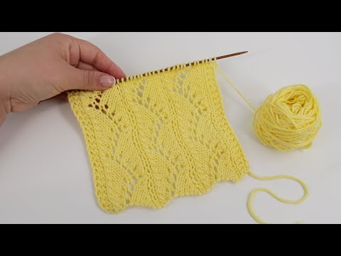 Видео: Ажурный узор «Перо» спицами ✒️