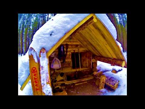 Видео: Избушка таёжная путиковая промысловая проходная 2 - 3 местная
