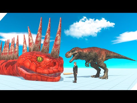 Видео: КОРОЛЕВСКАЯ ЗМЕЯ ТИТАНОБОА ЕСТ ДИНОЗАВРОВ! Animal Revolt Battle Simulator