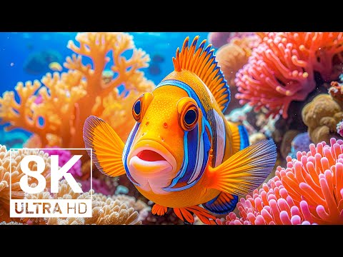 Видео: Подводный рай в 8K 🐠 Тропические рыбы и нежная океанская атмосфера для сна и медитации