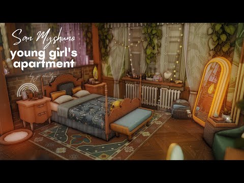 Видео: Квартира молодой девушки 🌸 | Строительство | The Sims 4 | No CC