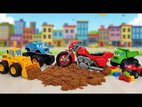 Видео: КРАСНЫЙ МОТОЦИКЛ ЗАСТРЯЛ! 😱 ВСЕ МАШИНКИ СПЕШАТ НА СПАСЕНИЕ! 🚧