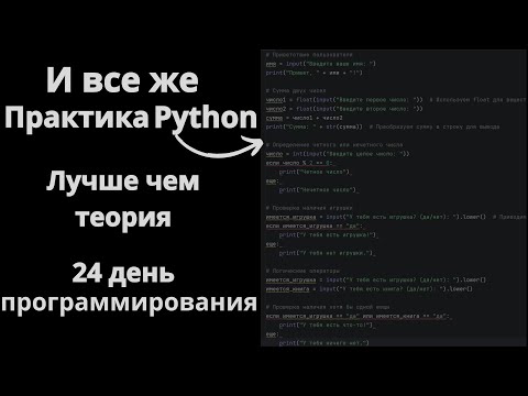 Видео: Все же практика Python лучше чем теория. День 24