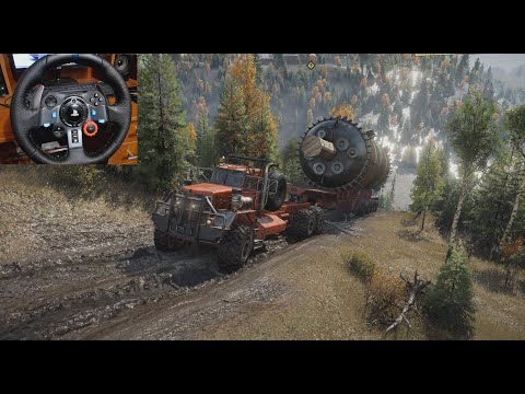 Видео: Прицеп якорь для настоящего зверя Kenworth 963 / SnowRunner / Logitech G29