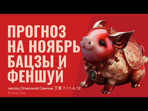 Видео: Астропрогноз на МЕСЯЦ ОГНЕННОЙ СВИНЬИ 7.11 - 6.12| БАЦЗЫ | ФЕНШУЙ #астропрогноз #феншуй #астрология 