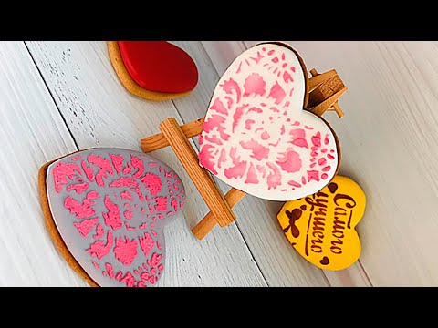 Видео: Перевод рисунка на пряник с трафарета 2 способа [мастер-класс]