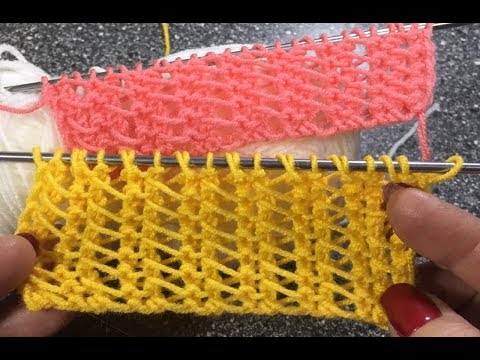 Видео: Узоры спицами. Воздушные переплетения. Ажурная сетка