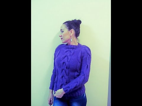 Видео: Свитер Реглан сверху с ростком Часть 1
