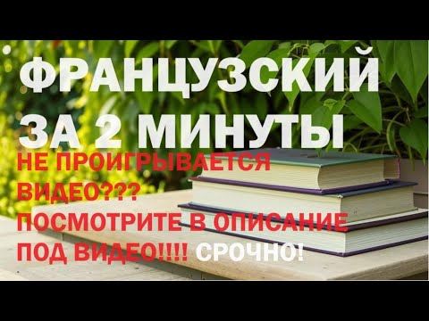 Видео: Французский за 1 минуту!!!! Если не проигрывается видео, нажмите в описание под видео!!