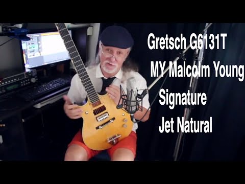 Видео: Gretsch G6131T MY Malcolm Young Signature Jet Natural - Обзор гитары Malcolm Young из AC/DC
