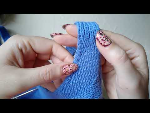 Видео: Переход от лицевой глади в резинку. Вяжем идеальные лямочки для майки