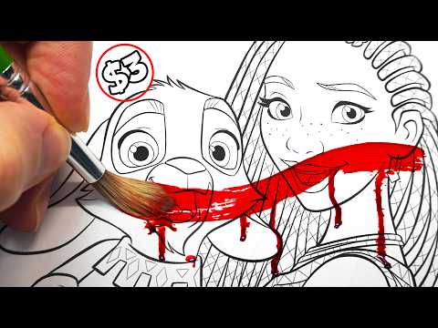 Видео: Раскраска «Художник ужасов против 3 долларов от DISNEY WISH» 💫 ✍️
