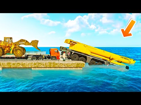 Видео: МОСТ НЕ ВЫДЕРЖАЛ - УТОНУЛ САМЫЙ БОЛЬШОЙ В МИРЕ КРАН - Farming Simulator 22 по сети