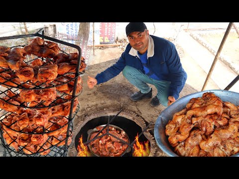Видео: 20 pcs whole chicken in tandoor | street food Uzbekistan | курицы в тандыре | Yasharbek