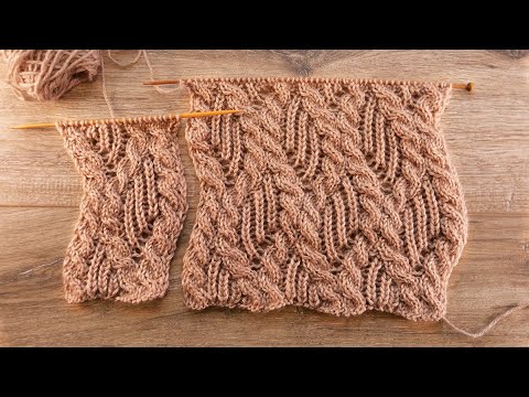 Видео: Узор «Пышная резинка в косах» спицами 🐿 «Rib and cables» knitting pattern 🐻