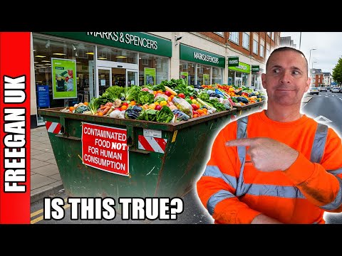 Видео: UK FREEGAN раскрывает огромные пищевые отходы, которые британские розничные торговцы выбрасывают ...