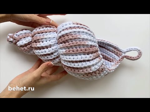 Видео: Интерьерная ракушка из секционно окрашенной трикотажной пряжи. Видео-обзор