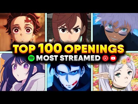 Видео: ТОП-100 самых популярных аниме-опенингов всех времен (Spotify - Youtube Music - Youtube)