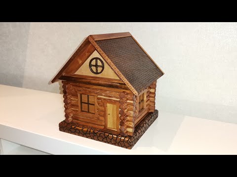 Видео: шкатулка в виде домика из дерева | box in the shape of a wooden house