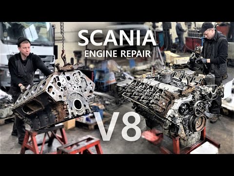 Видео: сборка ДВС DC16 04 SCANIA R 500 часть1