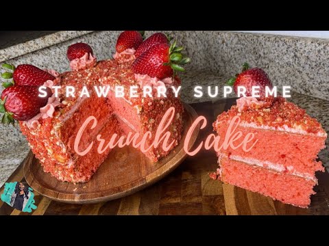 Видео: Самый простой клубничный хрустящий торт. Полный рецепт | Пошаговое руководство + глазурь и хруст